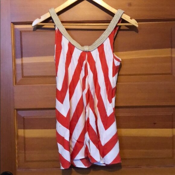 New Diane von Furstenberg silk woven rope neckline candy stripe tank blouse top - Picture 8 of 12